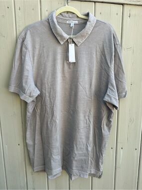 James Perse 
Revised standard polo - grey size 4/XL